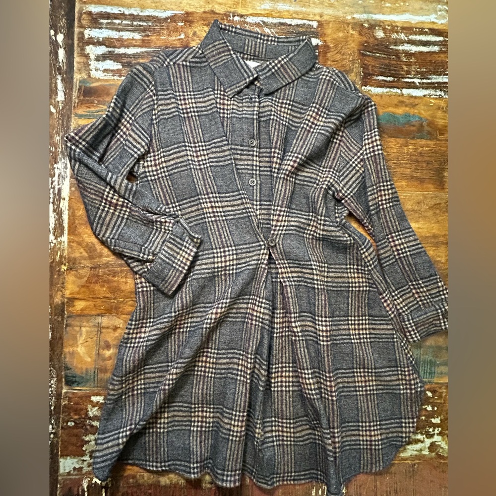 Zara Multicolor Plaid Shirt Dress